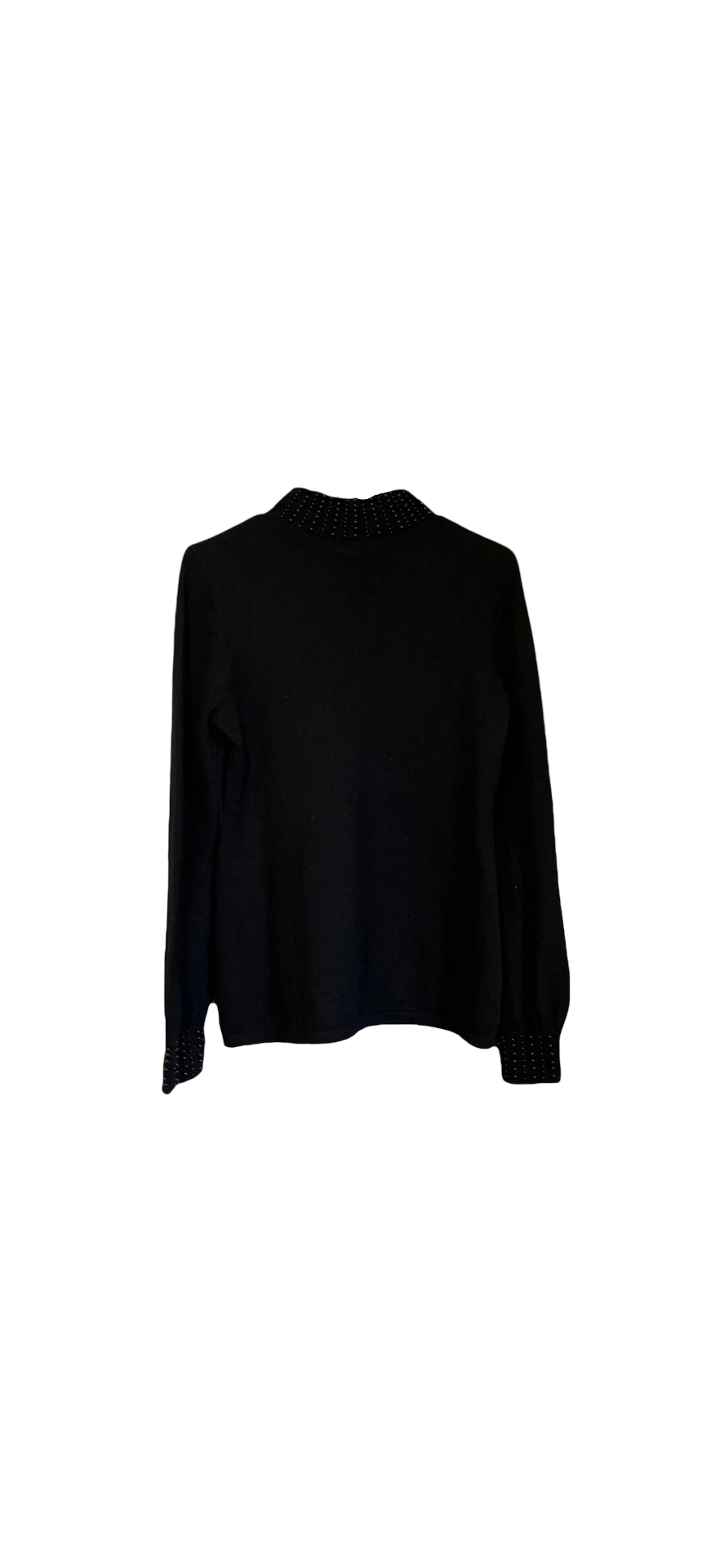 CHARTER CLUB 100% Cashmere Pearl Sweater S Pure Black EUC