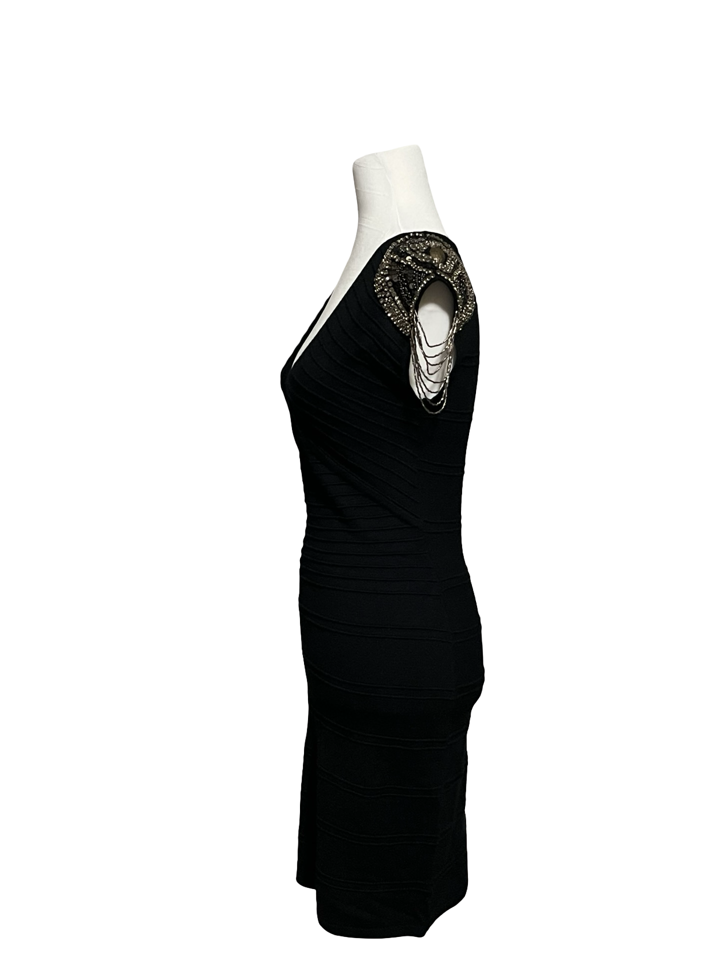 PRJCT 5750 Sequin Shoulder Bodycon Dress Large NWT