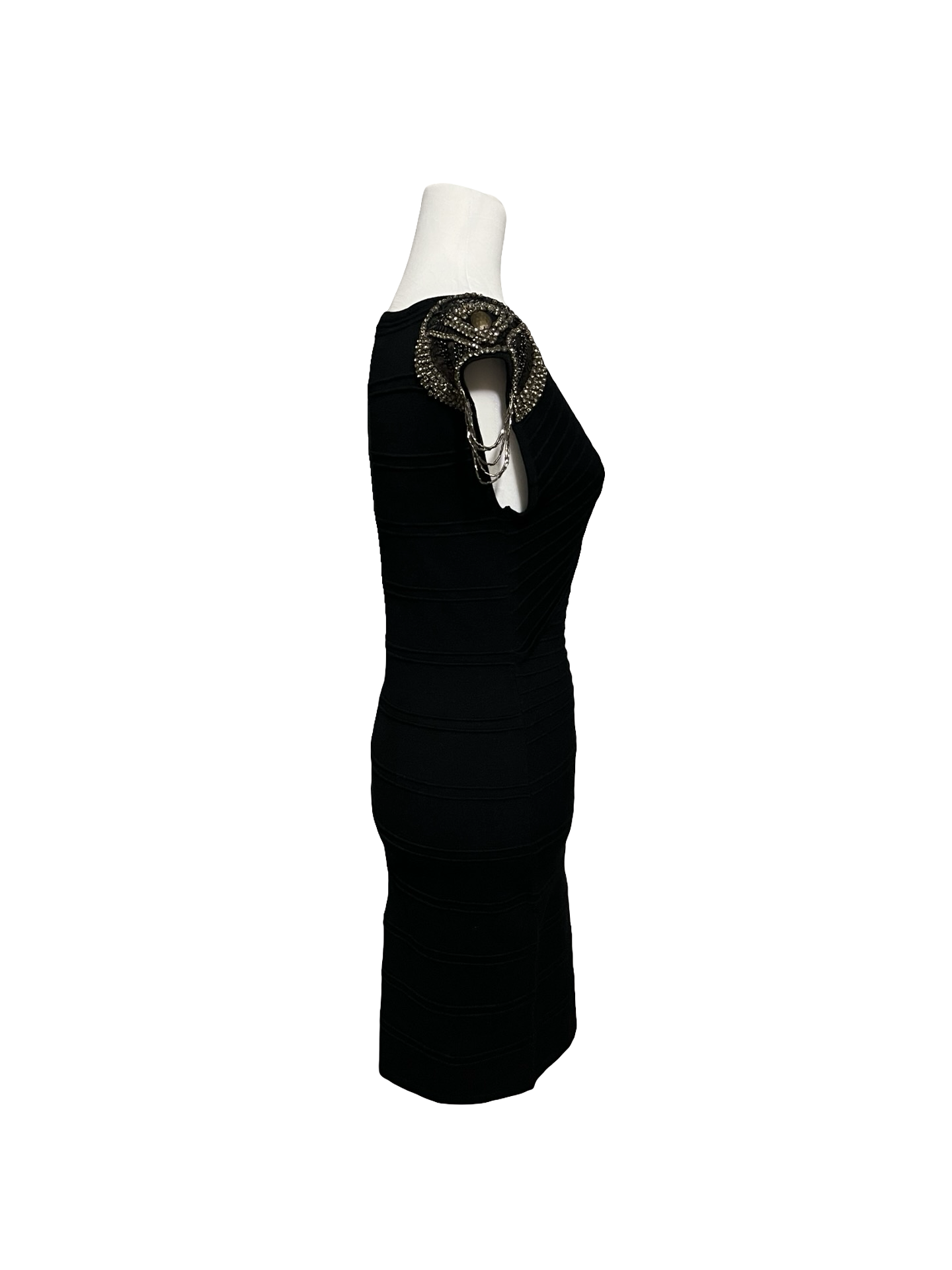 PRJCT 5750 Sequin Shoulder Bodycon Dress Large NWT