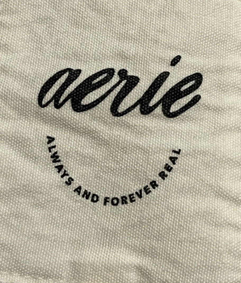 AERIE Waffle Knit Crewneck Sweatshirt Gray XXS