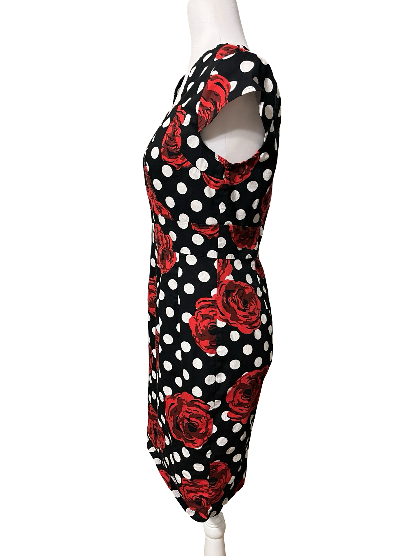 Grace Karin Women’s Flower Dress Retro Pencil Medium Cap Sleeve 1950s Red/Black