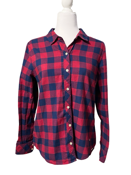 VINEYARD VINES Blue Red Flannel Button Up Sz 8
