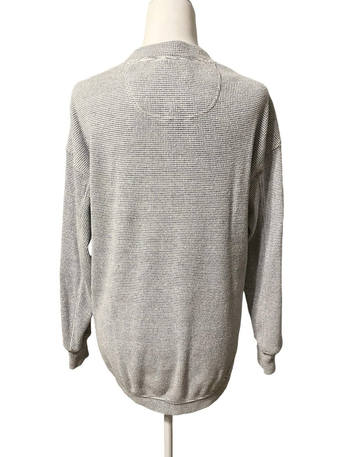 AERIE Waffle Knit Crewneck Sweatshirt Gray XXS