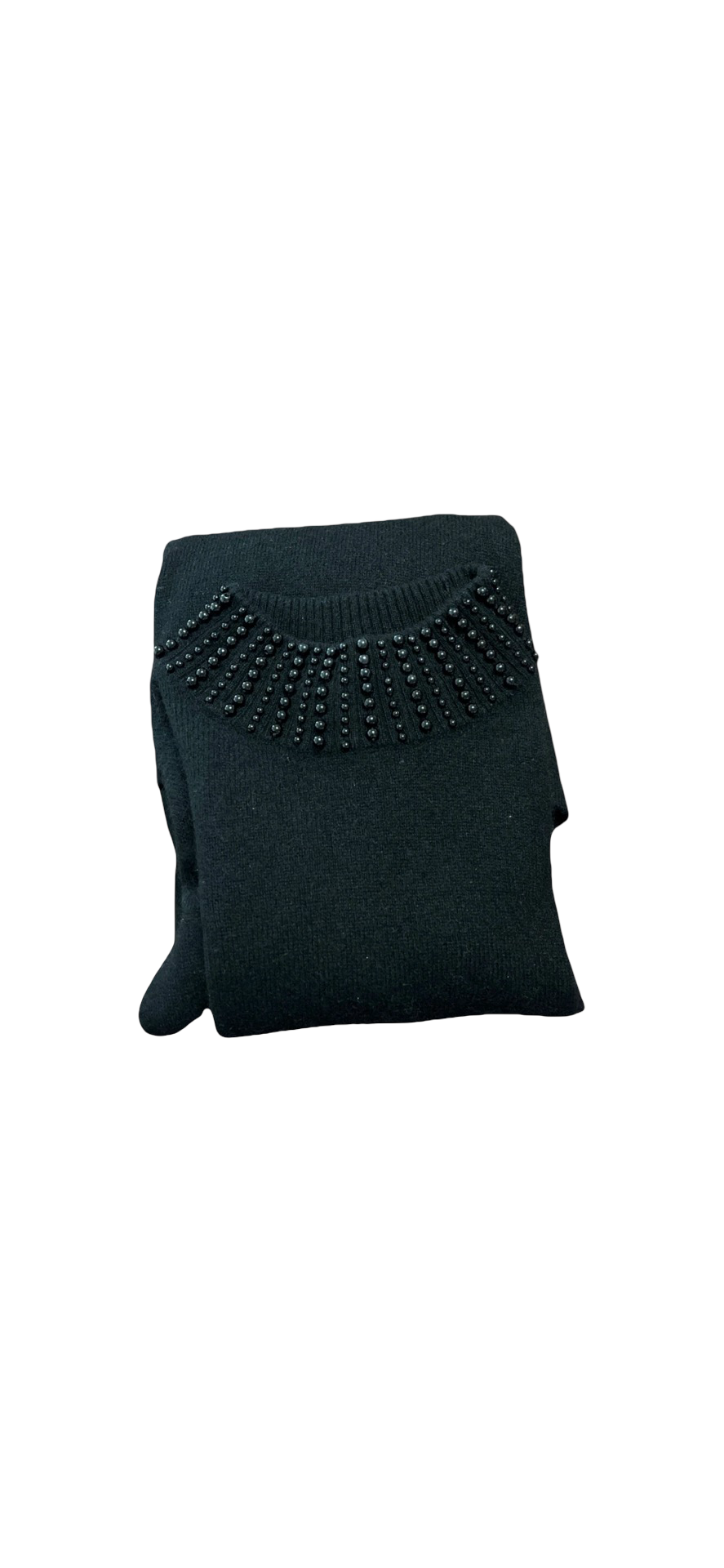 CHARTER CLUB 100% Cashmere Pearl Sweater S Pure Black EUC