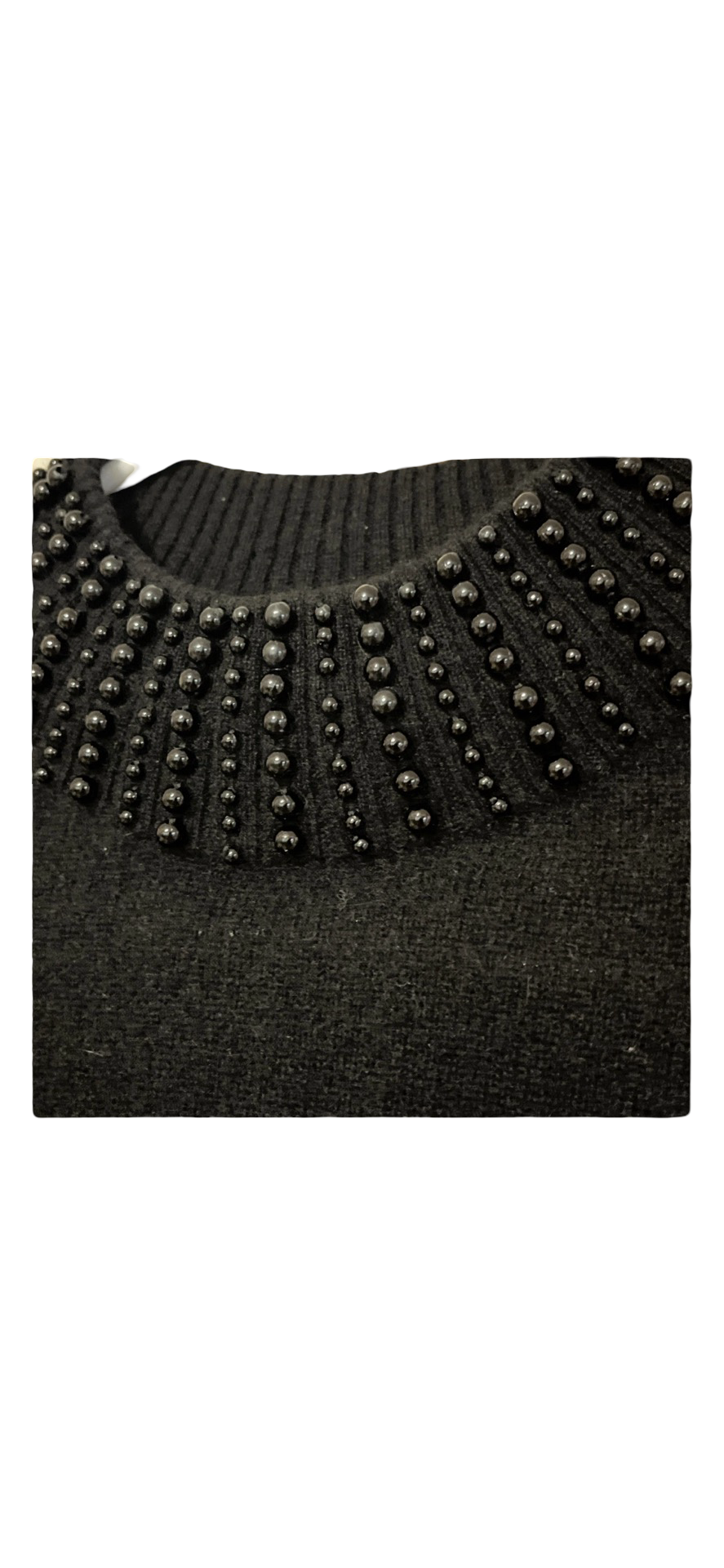 CHARTER CLUB 100% Cashmere Pearl Sweater S Pure Black EUC