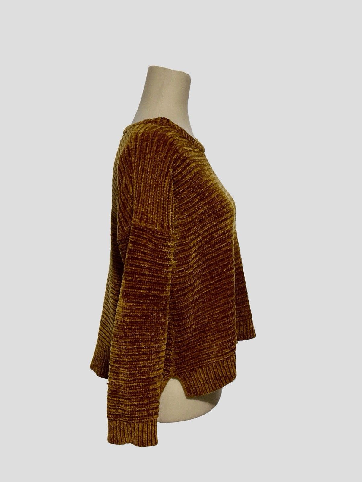 PINK ROSE Rust Cropped Boxy Sweater Small Hi-Low Hem