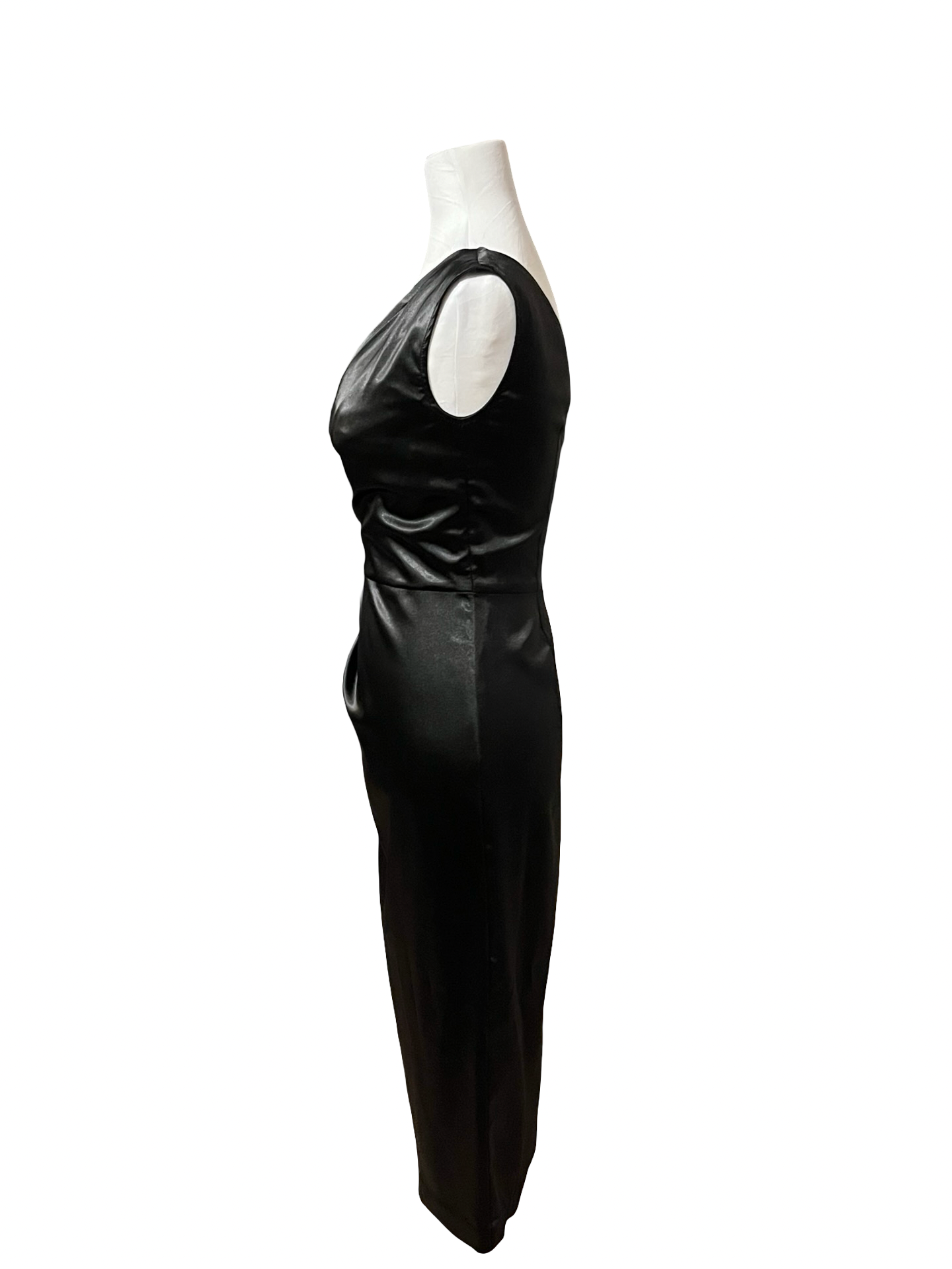 STOP STARING! Black One-Shoulder Lace Drama Dress Size M EUC !