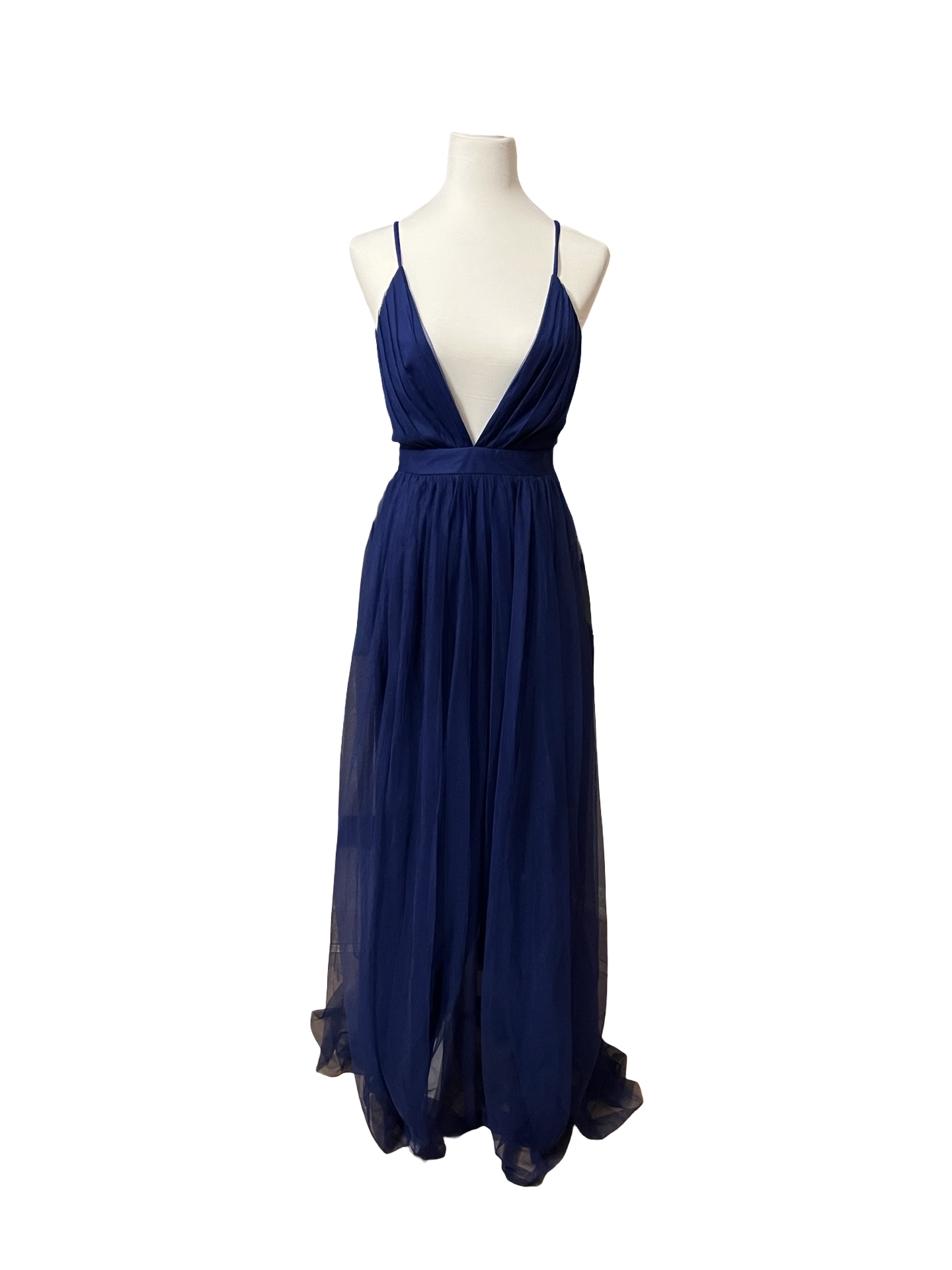 EVER AFTER Deep V Chiffon Maxi Royal Blue OR Red Size M EUC