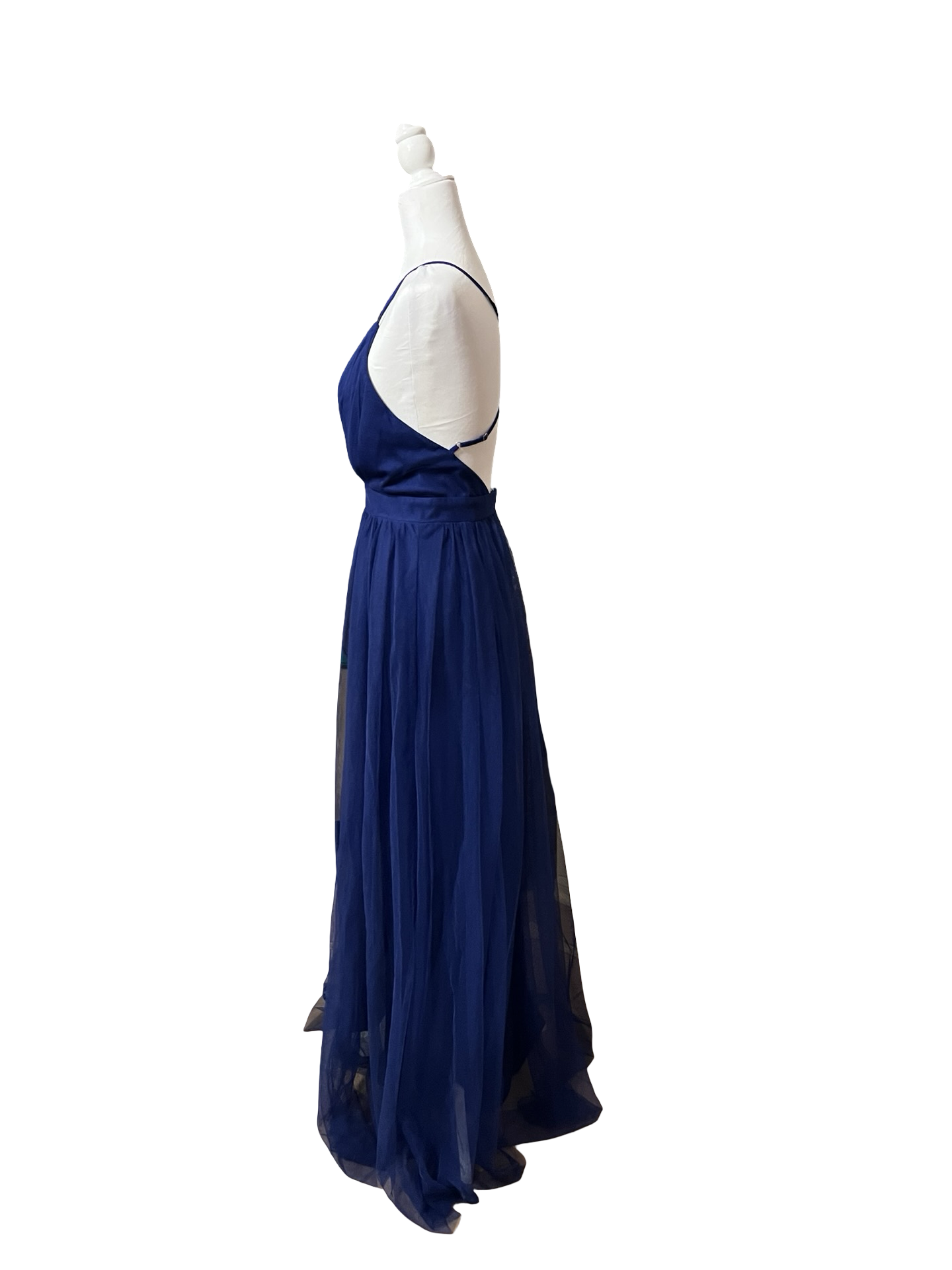 EVER AFTER Deep V Chiffon Maxi Royal Blue OR Red Size M EUC