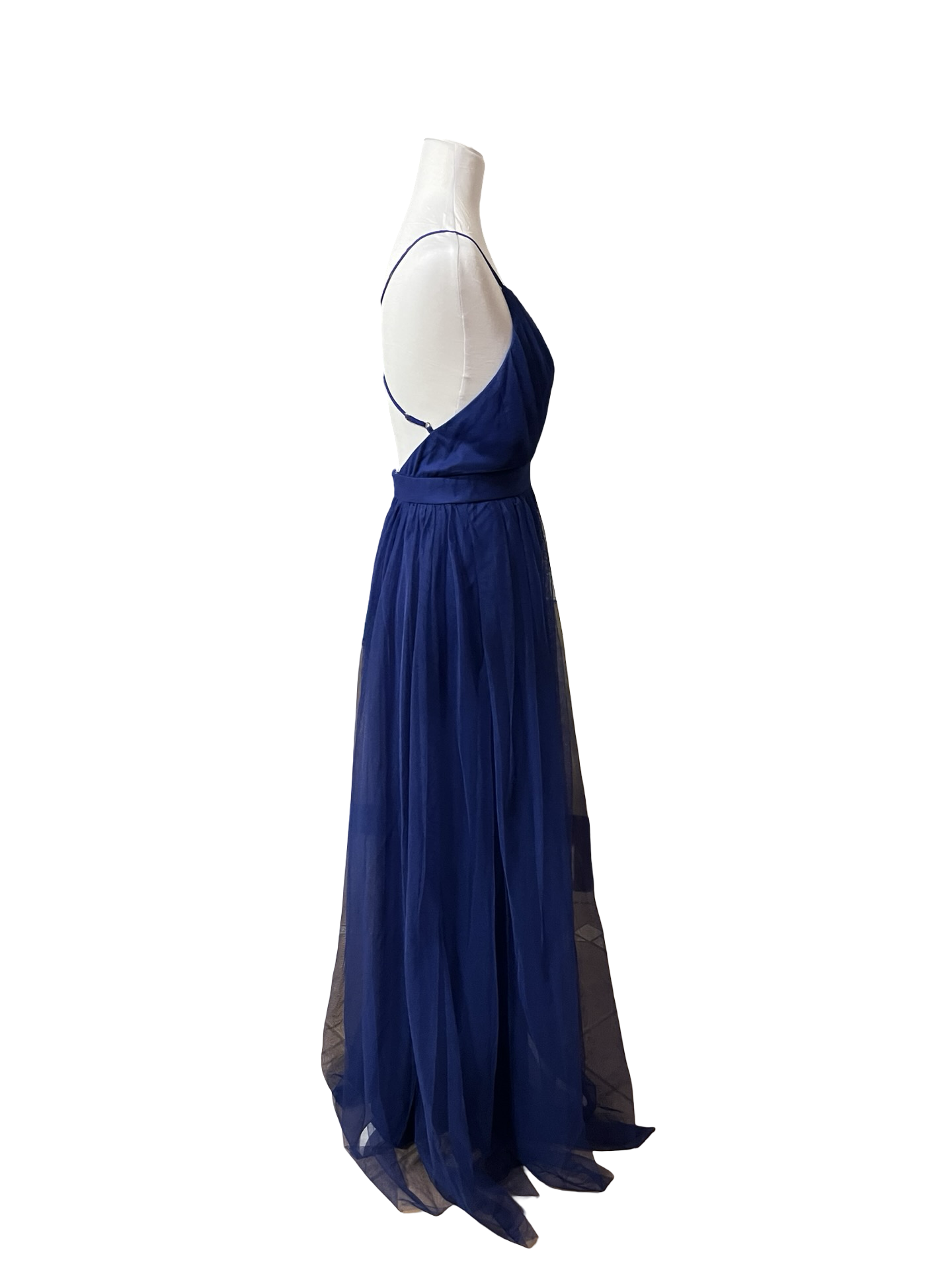EVER AFTER Deep V Chiffon Maxi Royal Blue OR Red Size M EUC