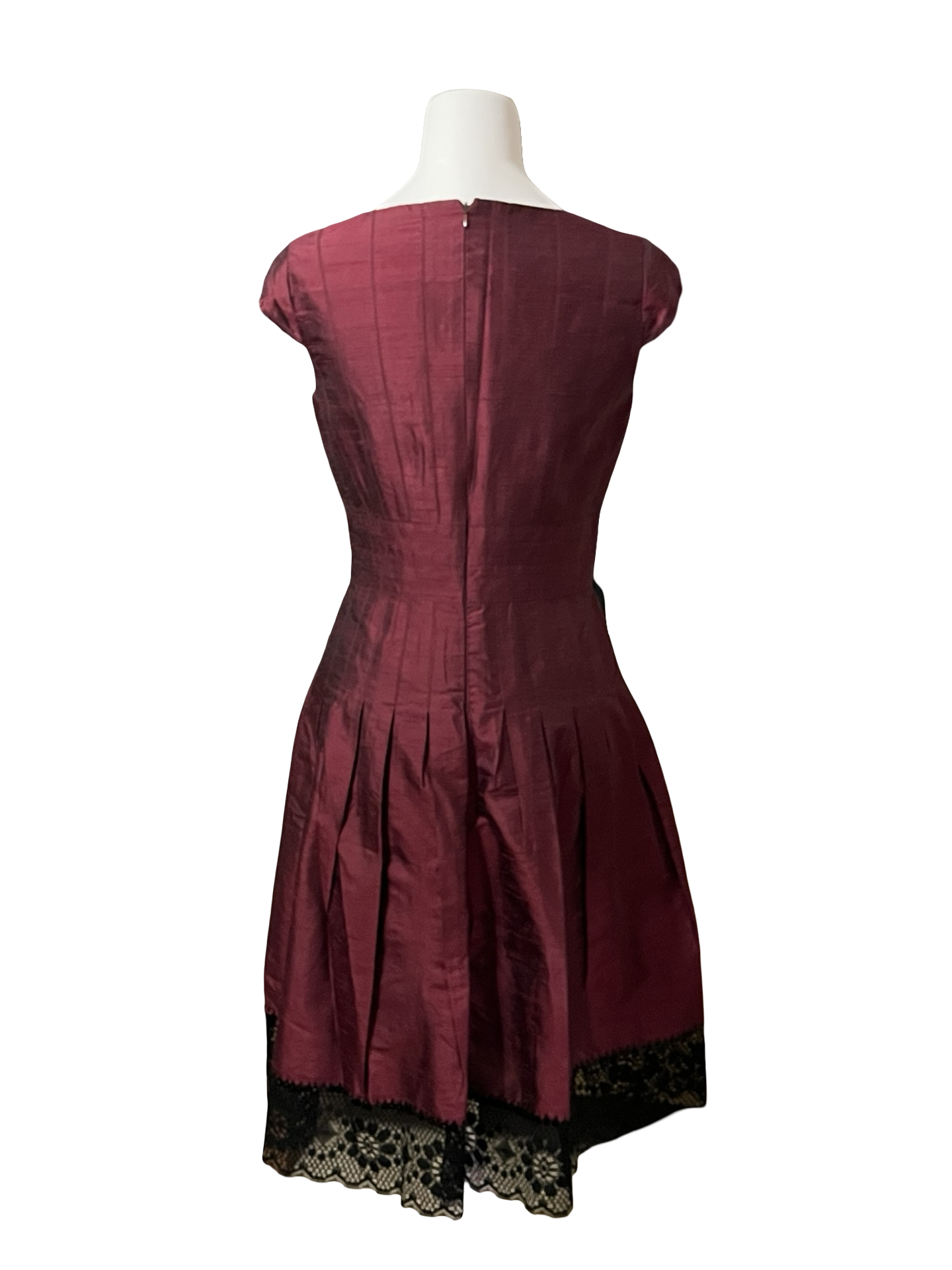 ADRIANNA PAPELL Beaded Lace Silk Blend Dress 4 EUC