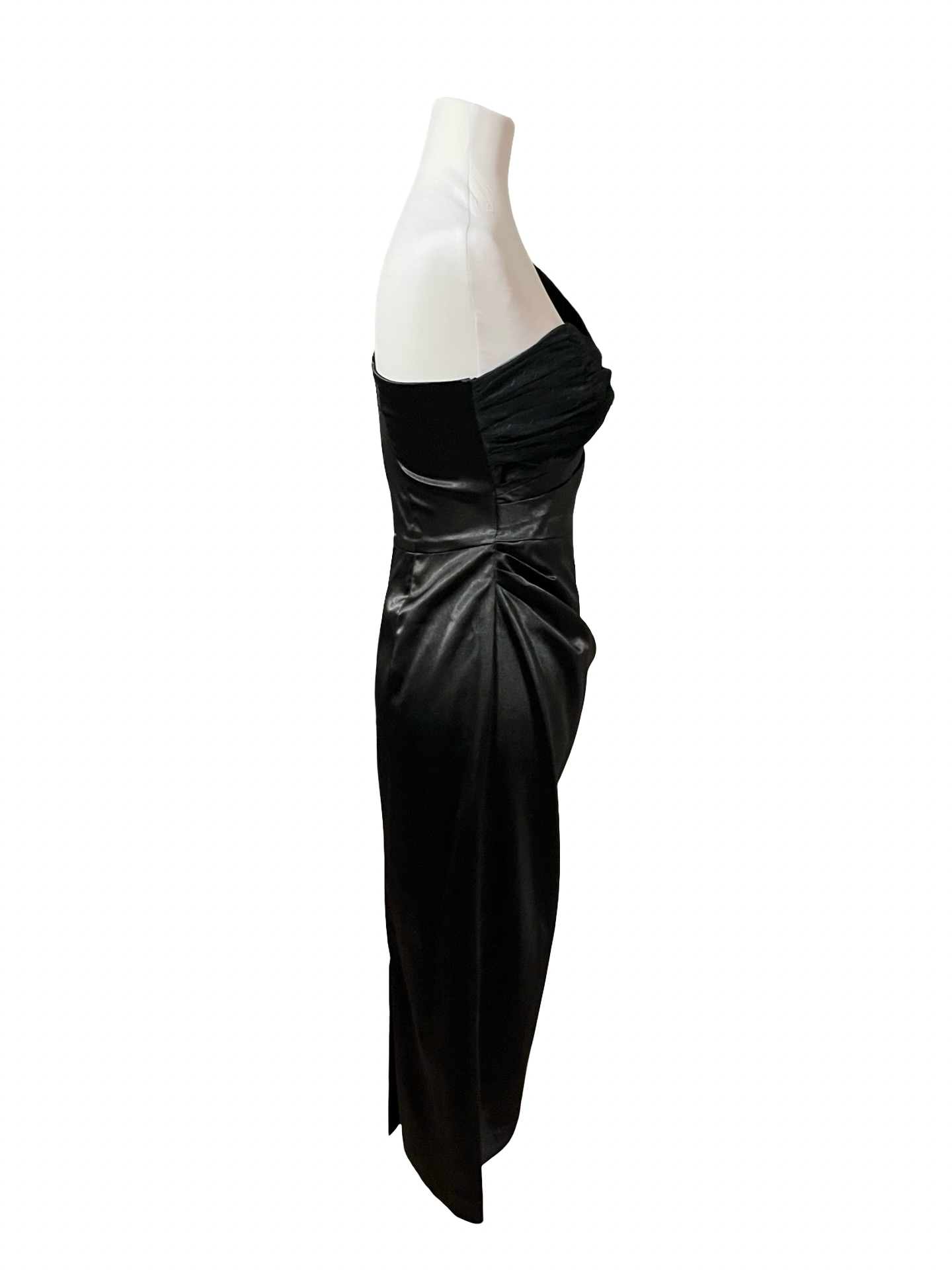 STOP STARING! Black One-Shoulder Lace Drama Dress Size M EUC !