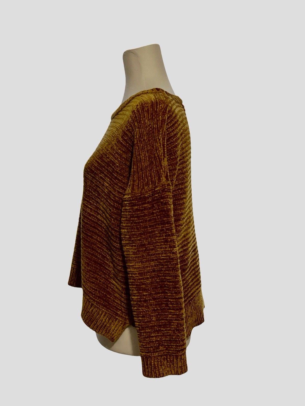 PINK ROSE Rust Cropped Boxy Sweater Small Hi-Low Hem