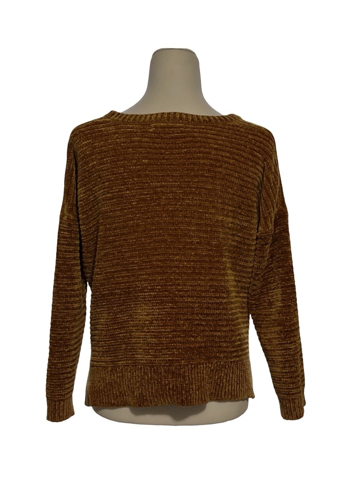 PINK ROSE Rust Cropped Boxy Sweater Small Hi-Low Hem